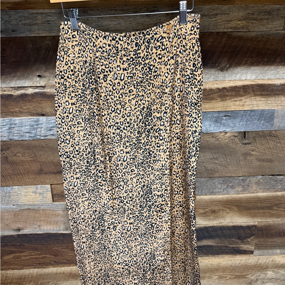 Robbie Bee Leopard-Print Maxi Skirt - Tan and Black